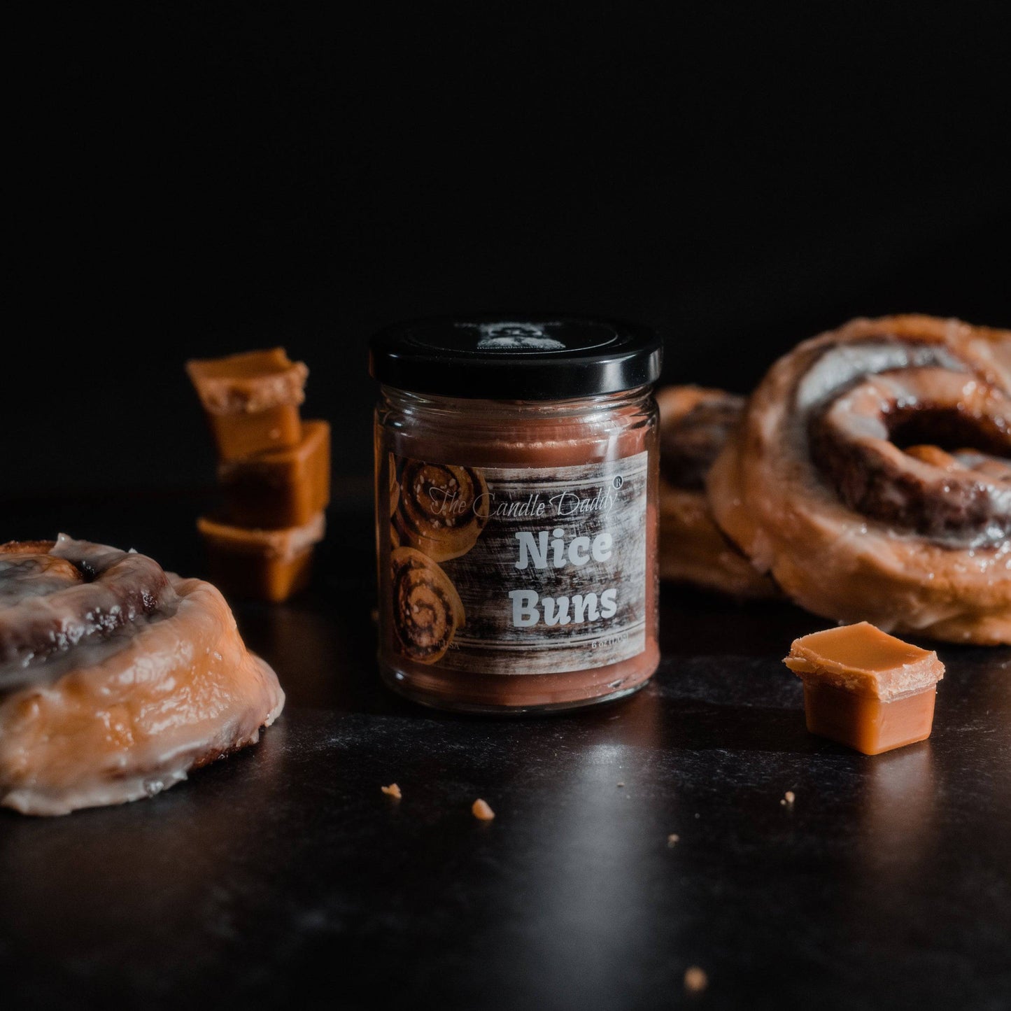 Nice Buns - Sticky Cinnamon Buns Scented - Funny 6 Oz Jar Candle - 40 Hour Burn Time