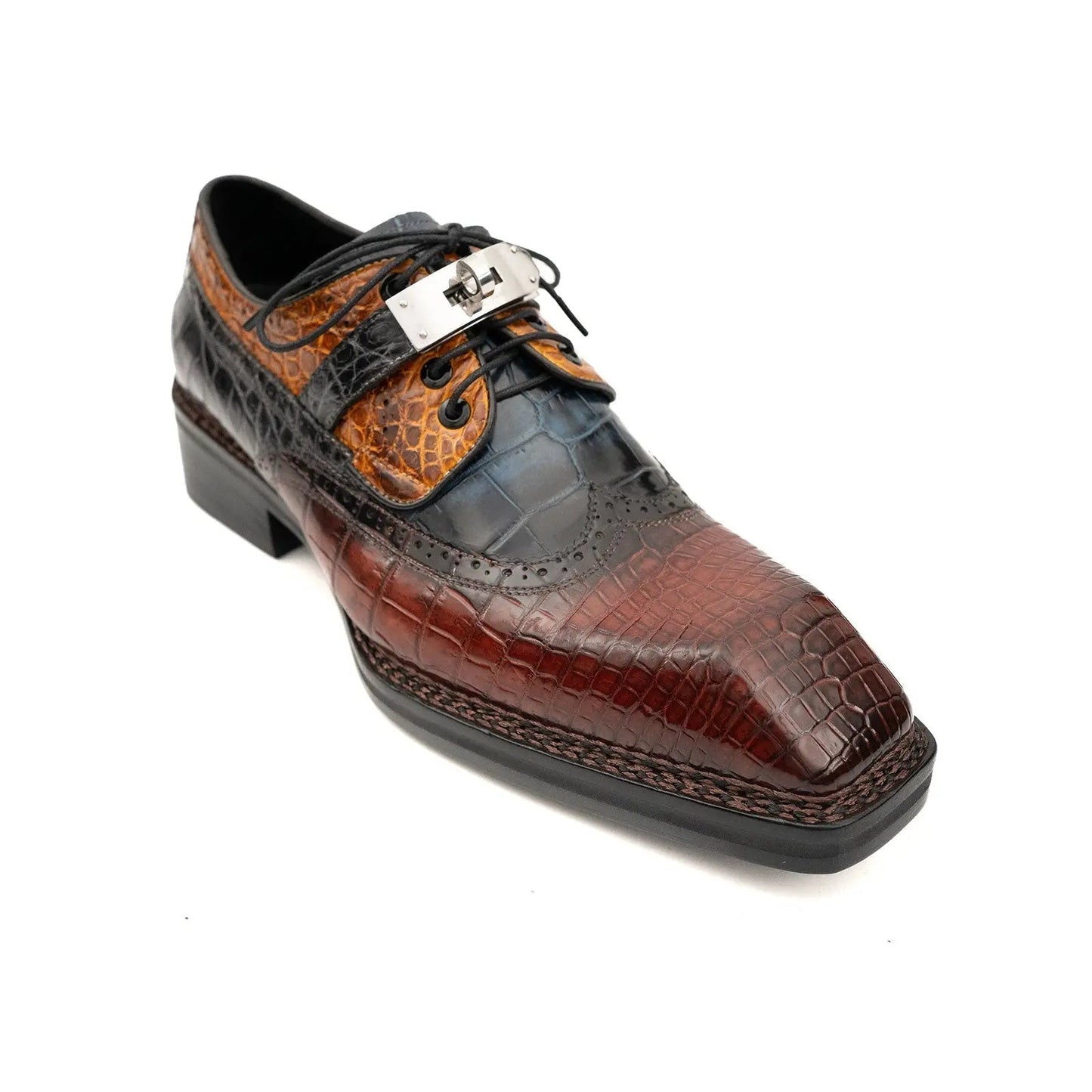 Nile Croc Buckle Wingtip Derby