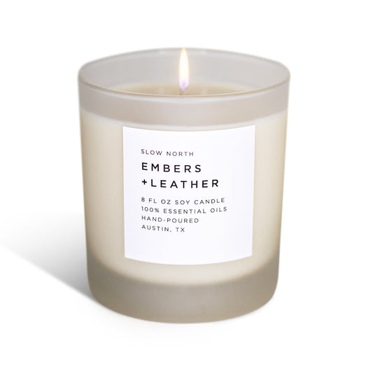 Embers + Leather - Signature Candle (Vetiver + Cedar + Patchouli) - Concordia Style Boutique