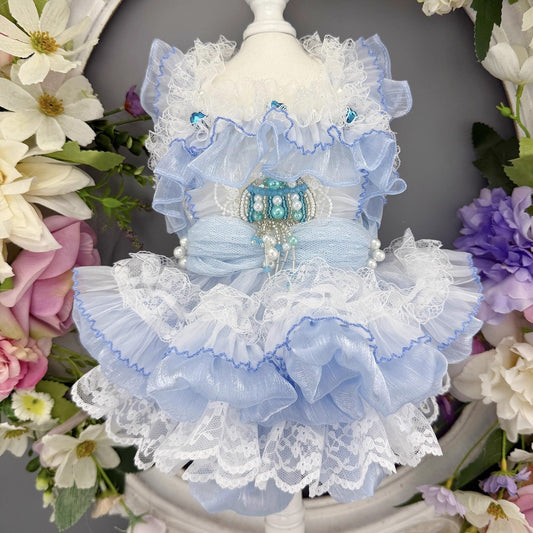 Handmade Cinderella Puppy Costume Dog Dress