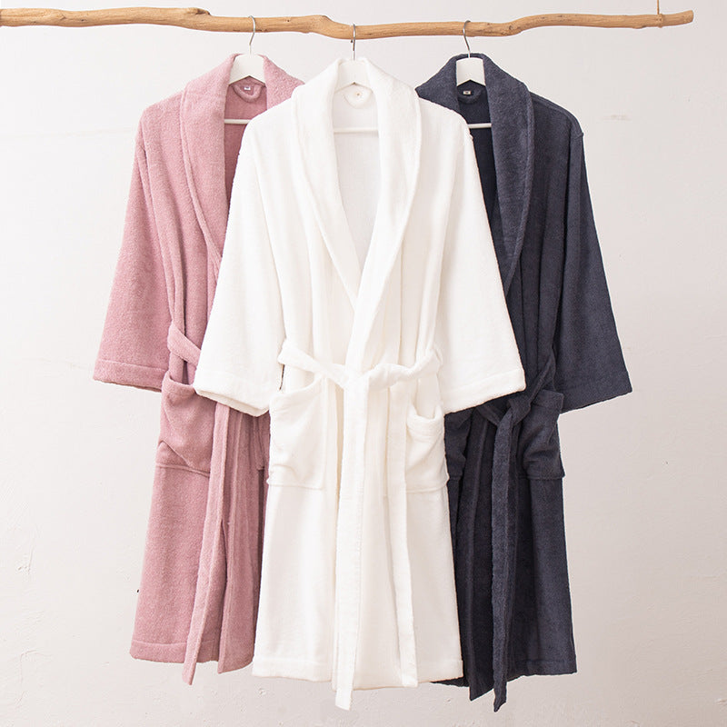 Classic Ultra-Soft Absorbent Cotton Bathrobe / Dark Gray