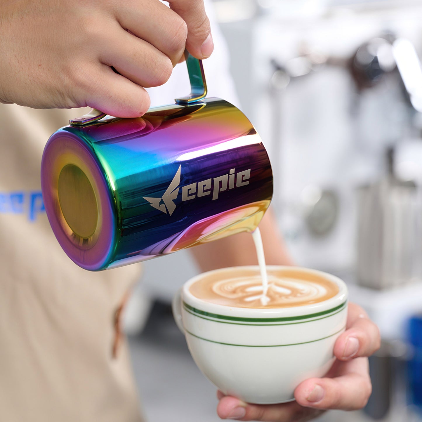 Beveled Spout Latte Art Milk Pitcher