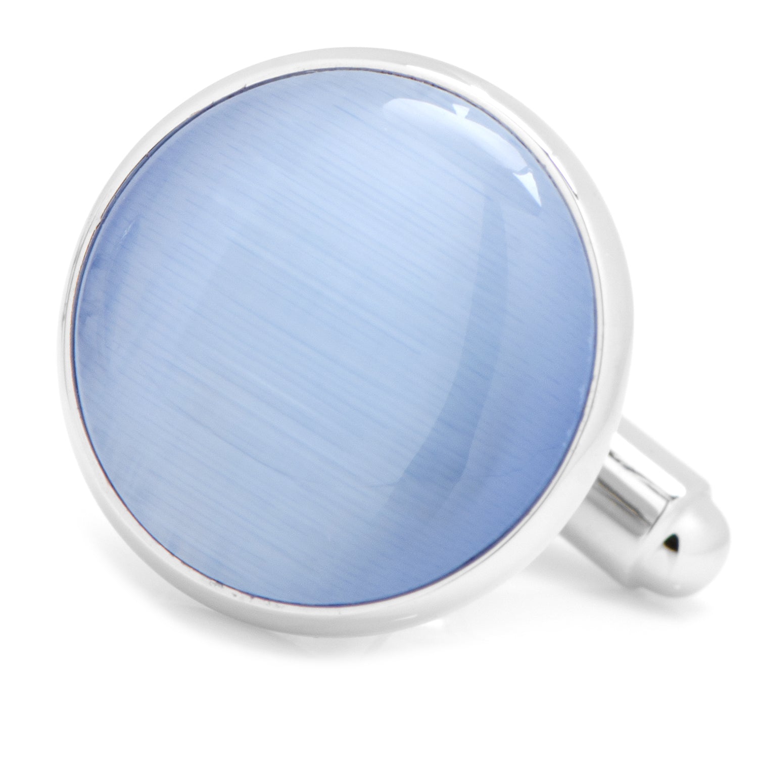 Silver and Blue Catseye Cufflinks - Concordia Style Boutique