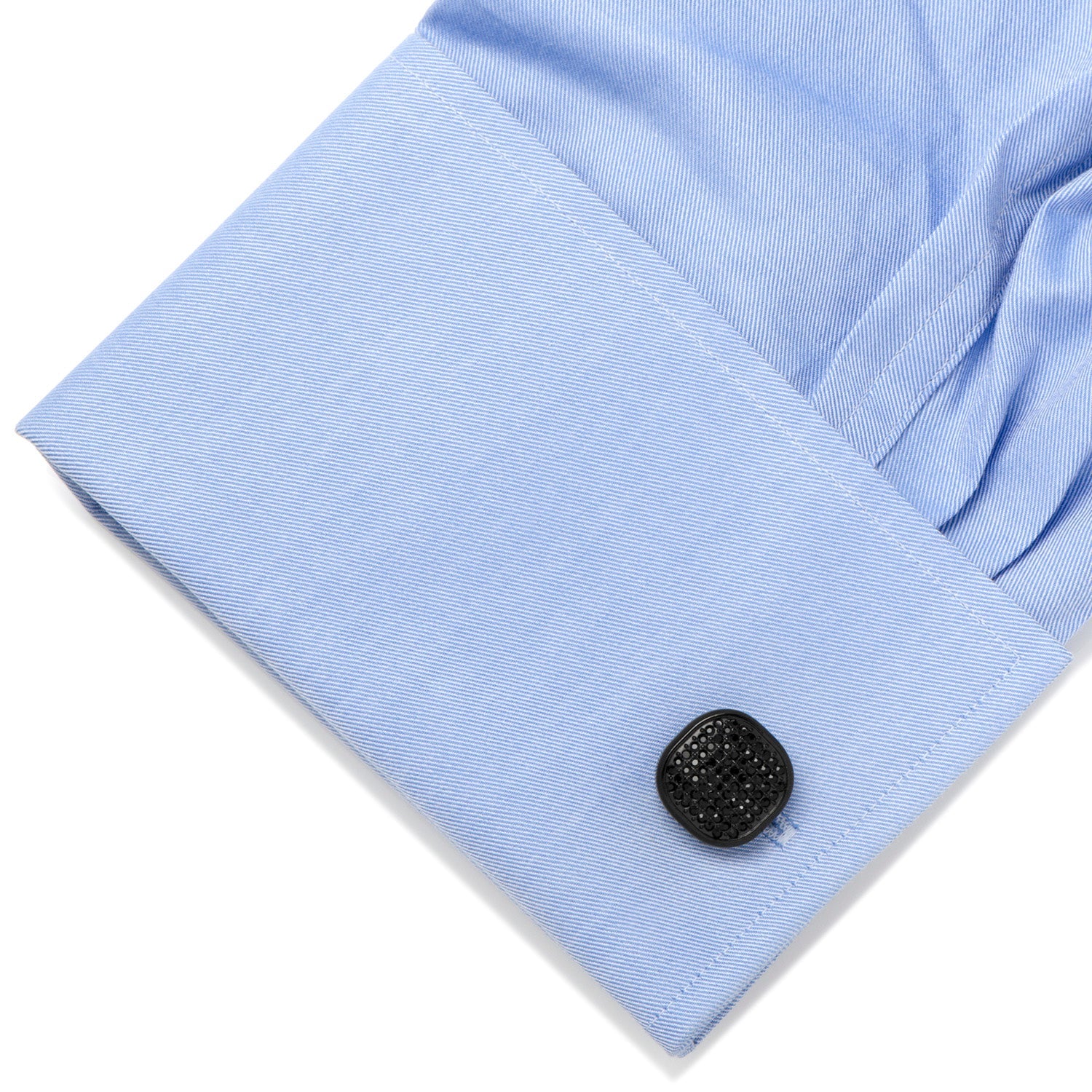 Black Stainless Steel Black Pave Crystal Cufflinks - Concordia Style Boutique