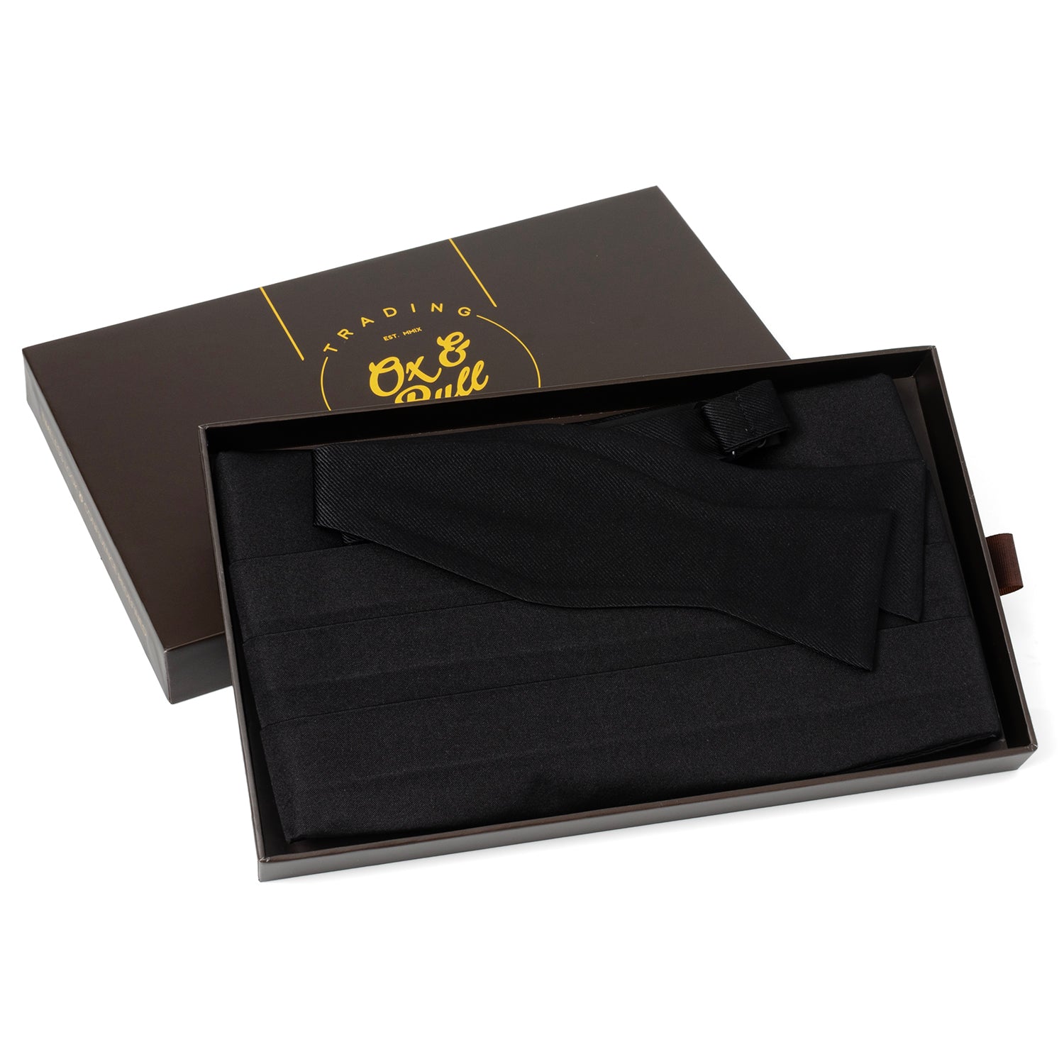 Black Silk Cummerbund and Bowtie Set - Concordia Style Boutique