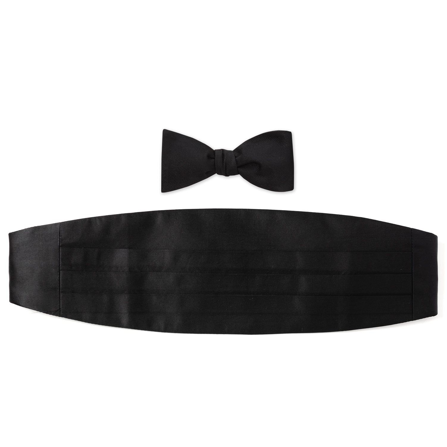 Black Silk Cummerbund and Bowtie Set - Concordia Style Boutique