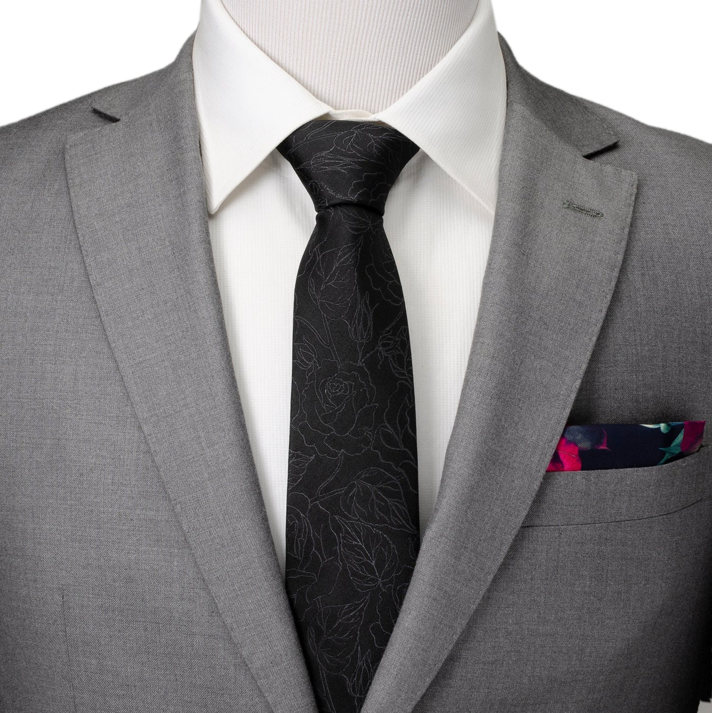 Black Floral Men's Tie - Concordia Style Boutique