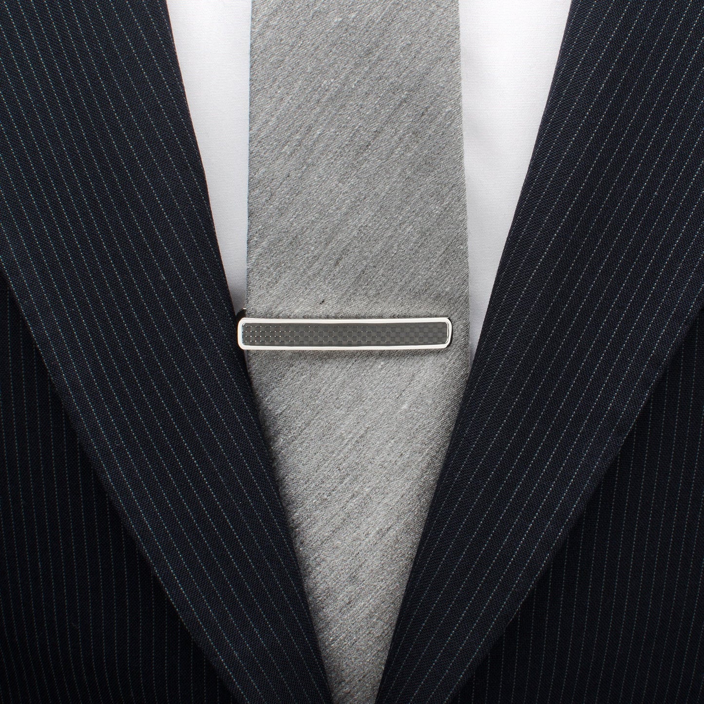 Black Carbon Fiber Stainless Steel Tie Clip - Concordia Style Boutique