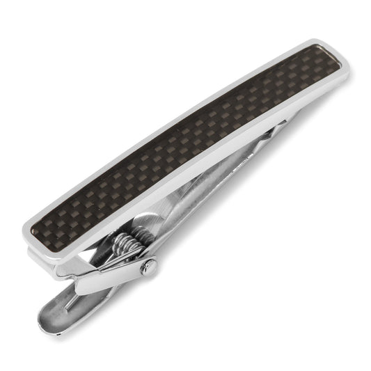 Black Carbon Fiber Stainless Steel Tie Clip - Concordia Style Boutique