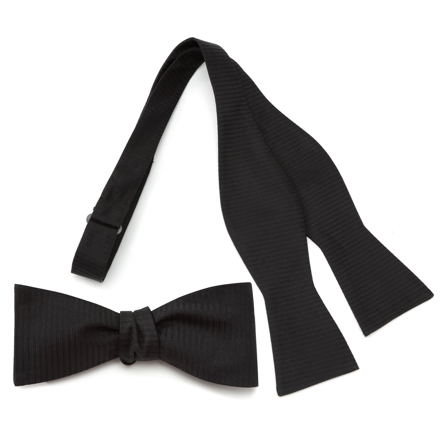 Black Formal Pinstripe Silk Bow Tie - Concordia Style Boutique