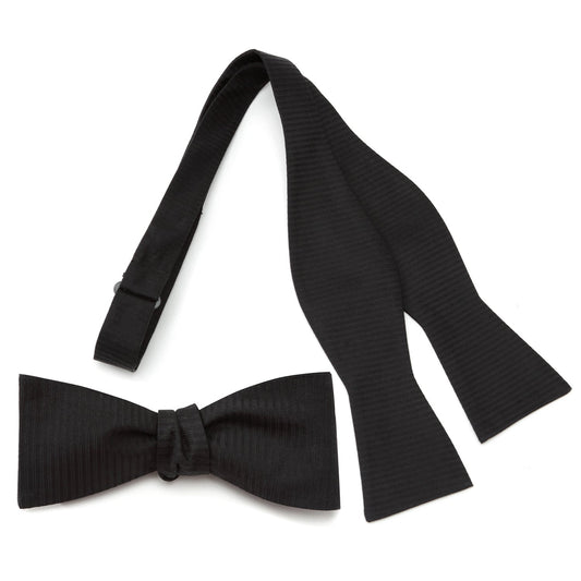 Black Formal Pinstripe Silk Bow Tie - Concordia Style Boutique