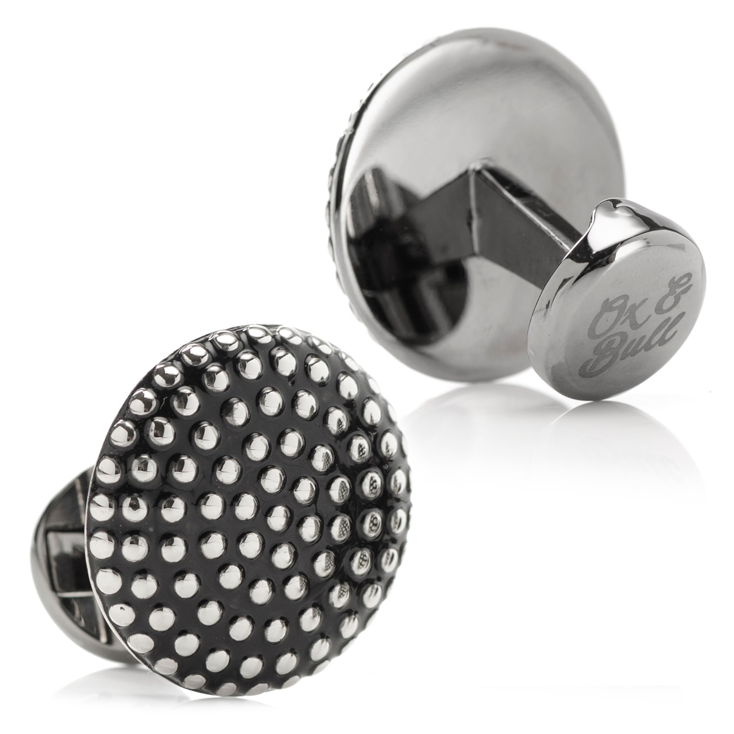 Silver Circle Dot Texture Cufflinks - Concordia Style Boutique