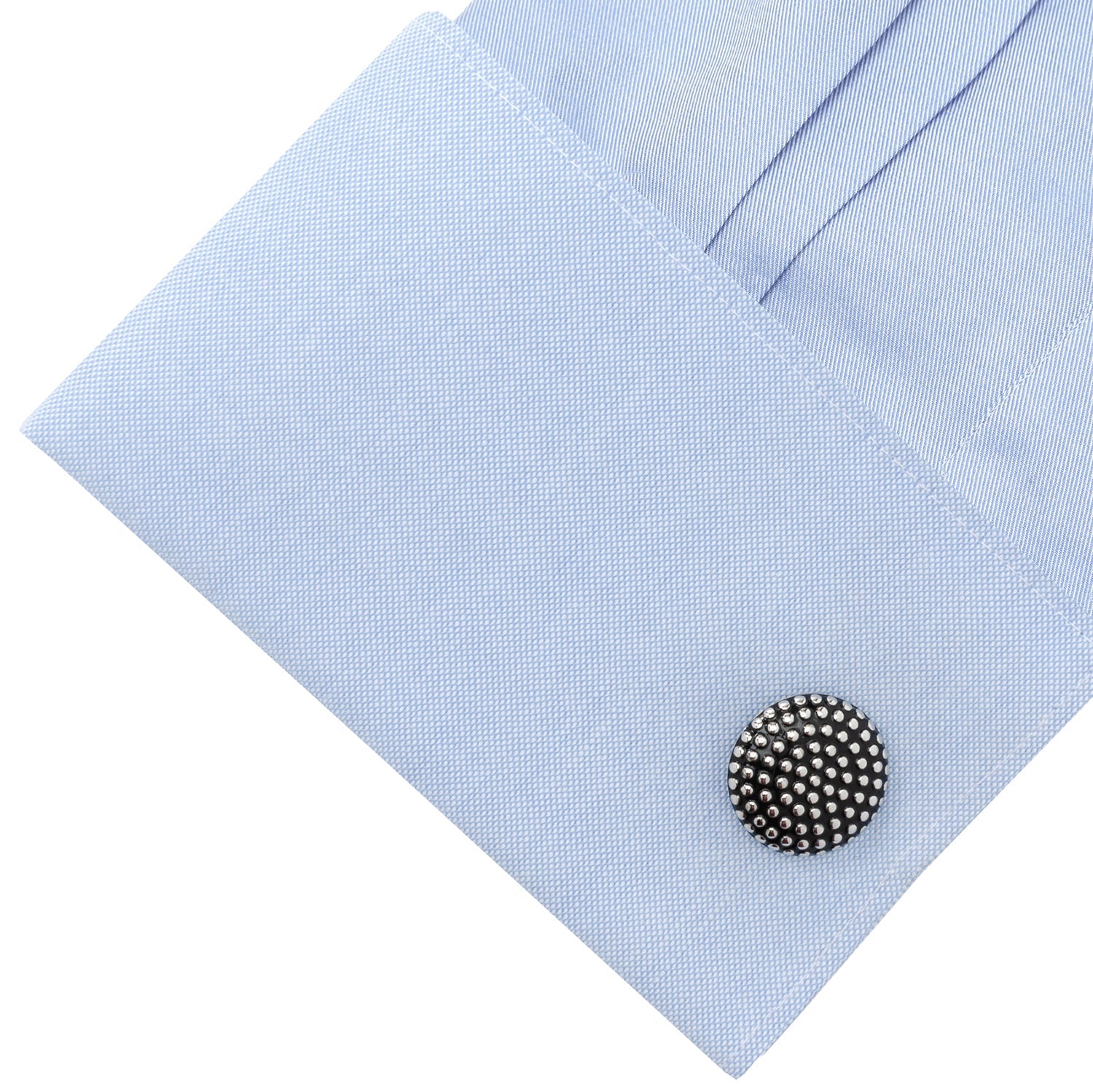 Silver Circle Dot Texture Cufflinks - Concordia Style Boutique