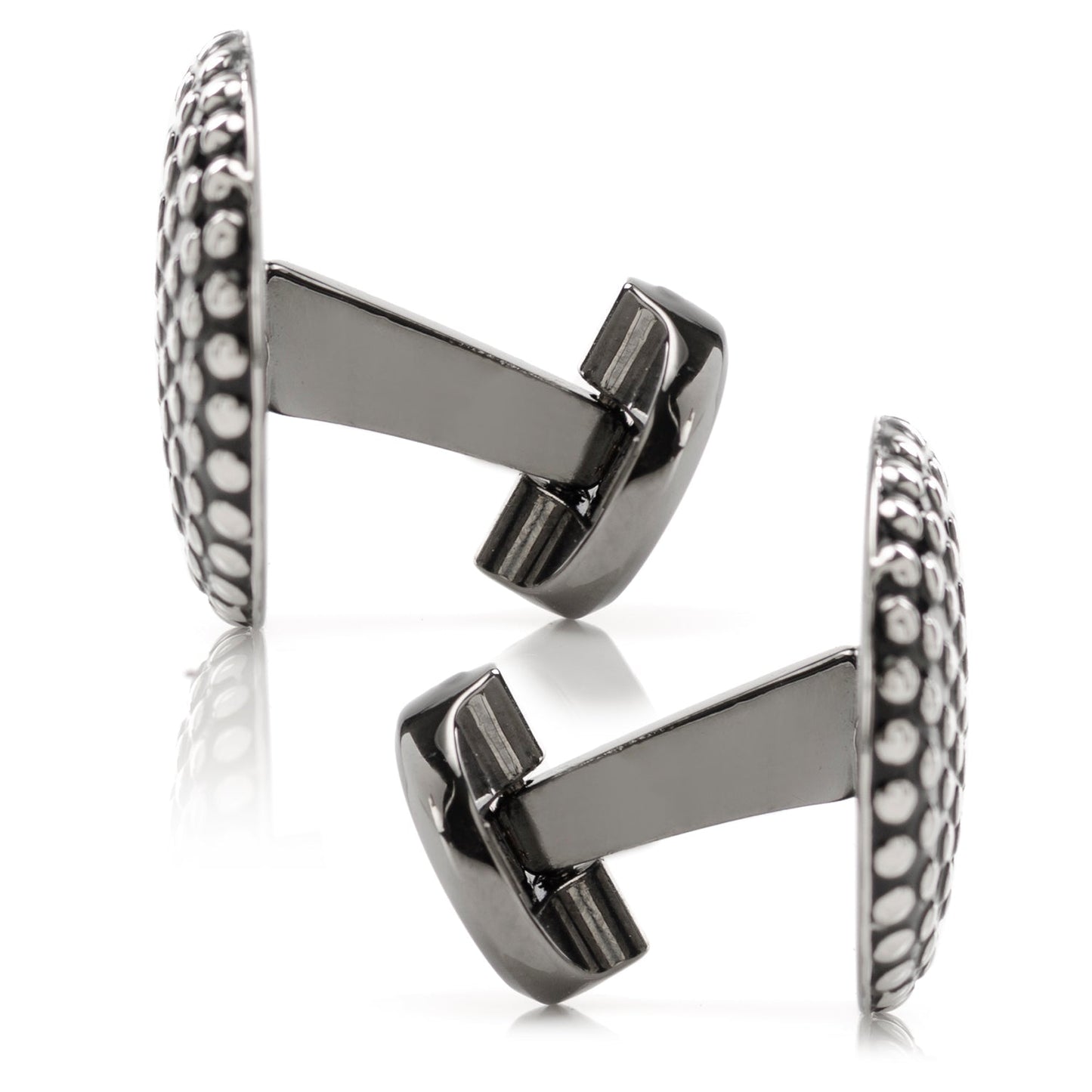 Silver Circle Dot Texture Cufflinks - Concordia Style Boutique