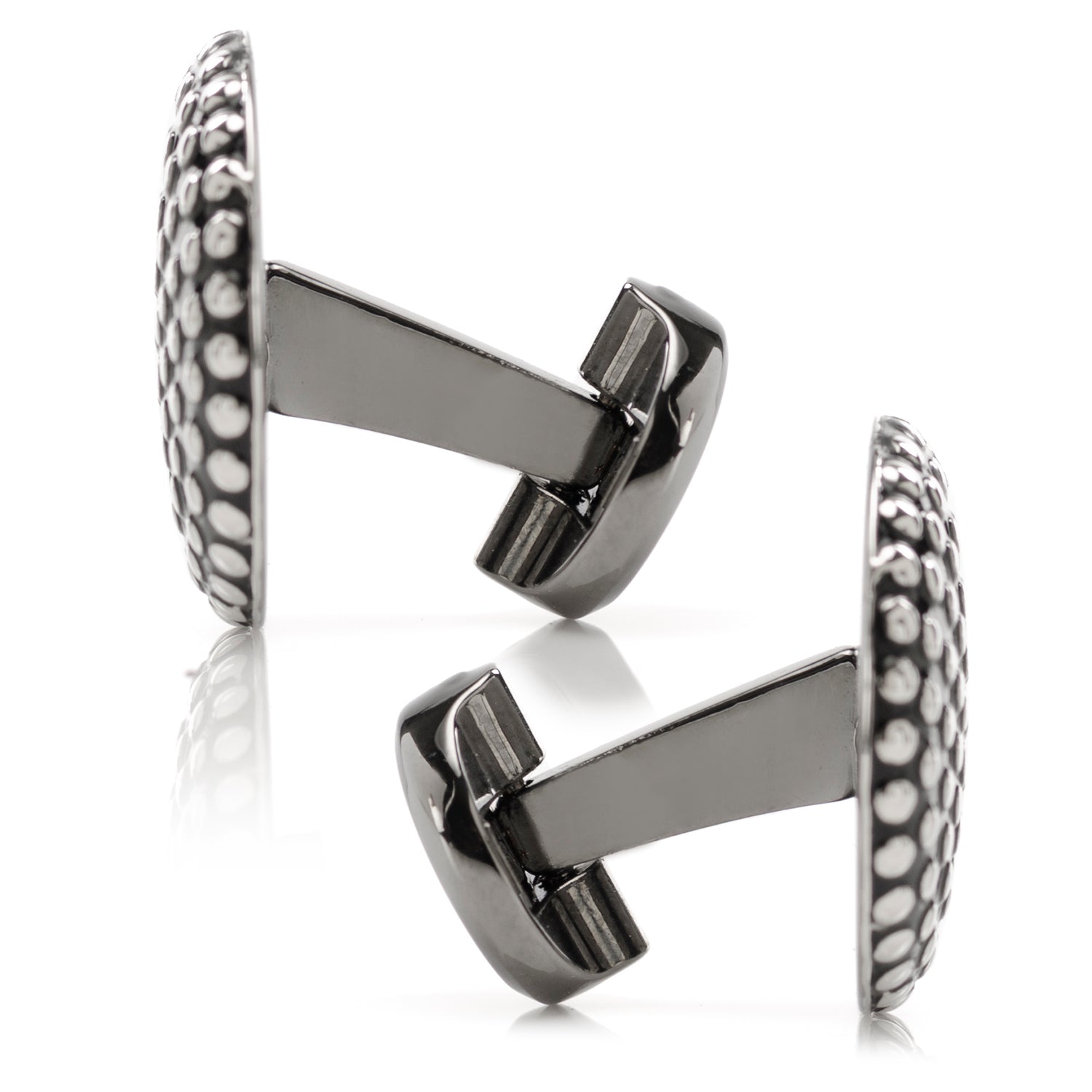 Silver Circle Dot Texture Cufflinks - Concordia Style Boutique