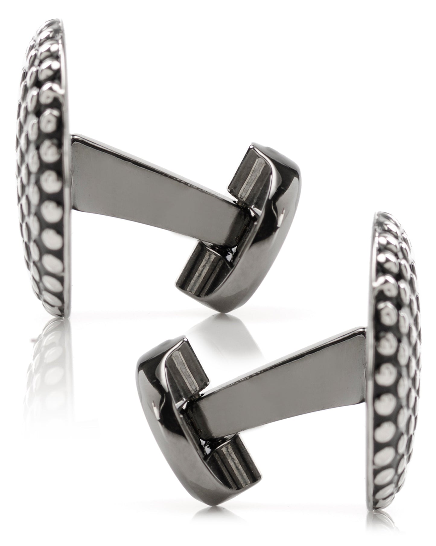 Silver Circle Dot Texture Cufflinks - Concordia Style Boutique