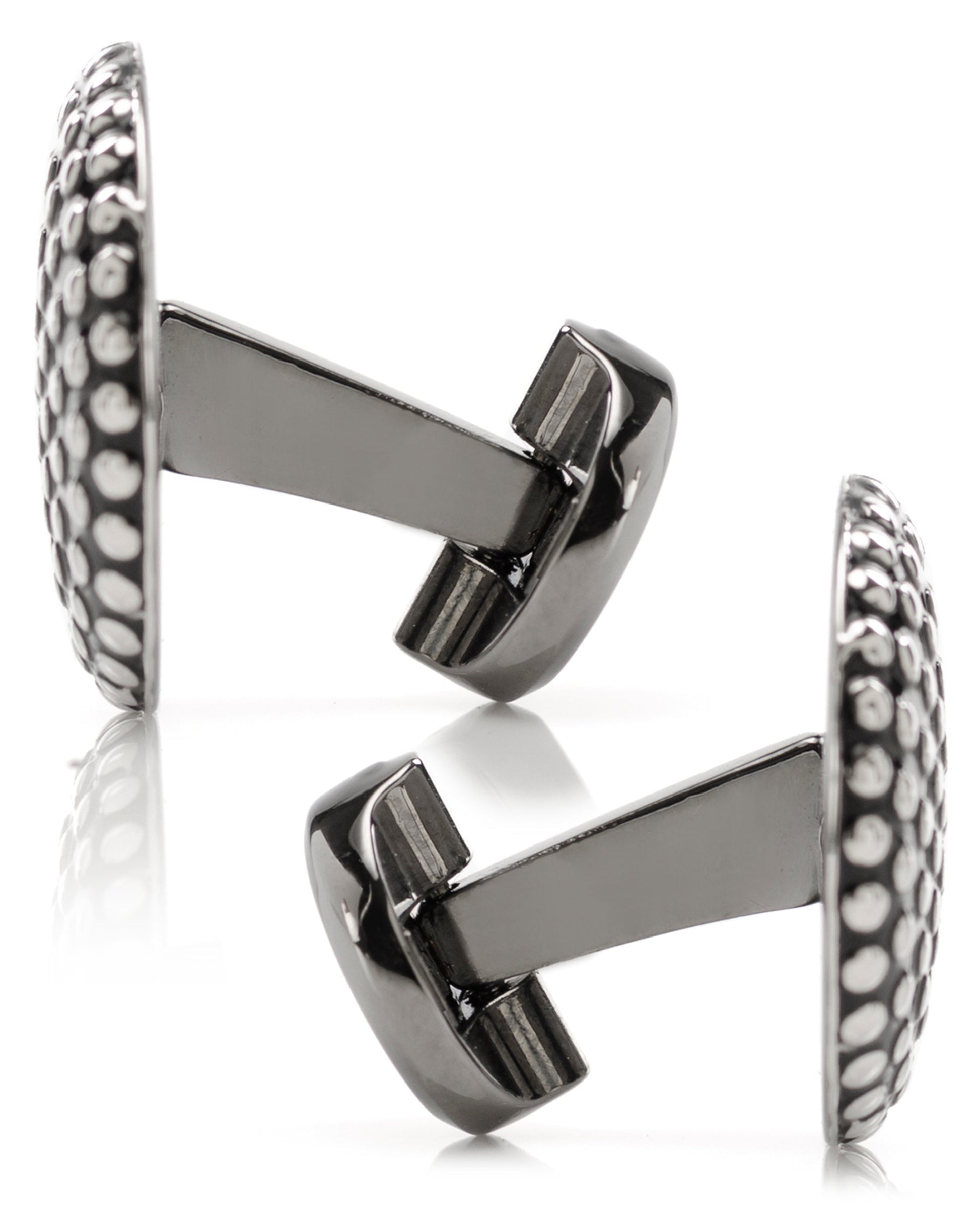 Silver Circle Dot Texture Cufflinks - Concordia Style Boutique