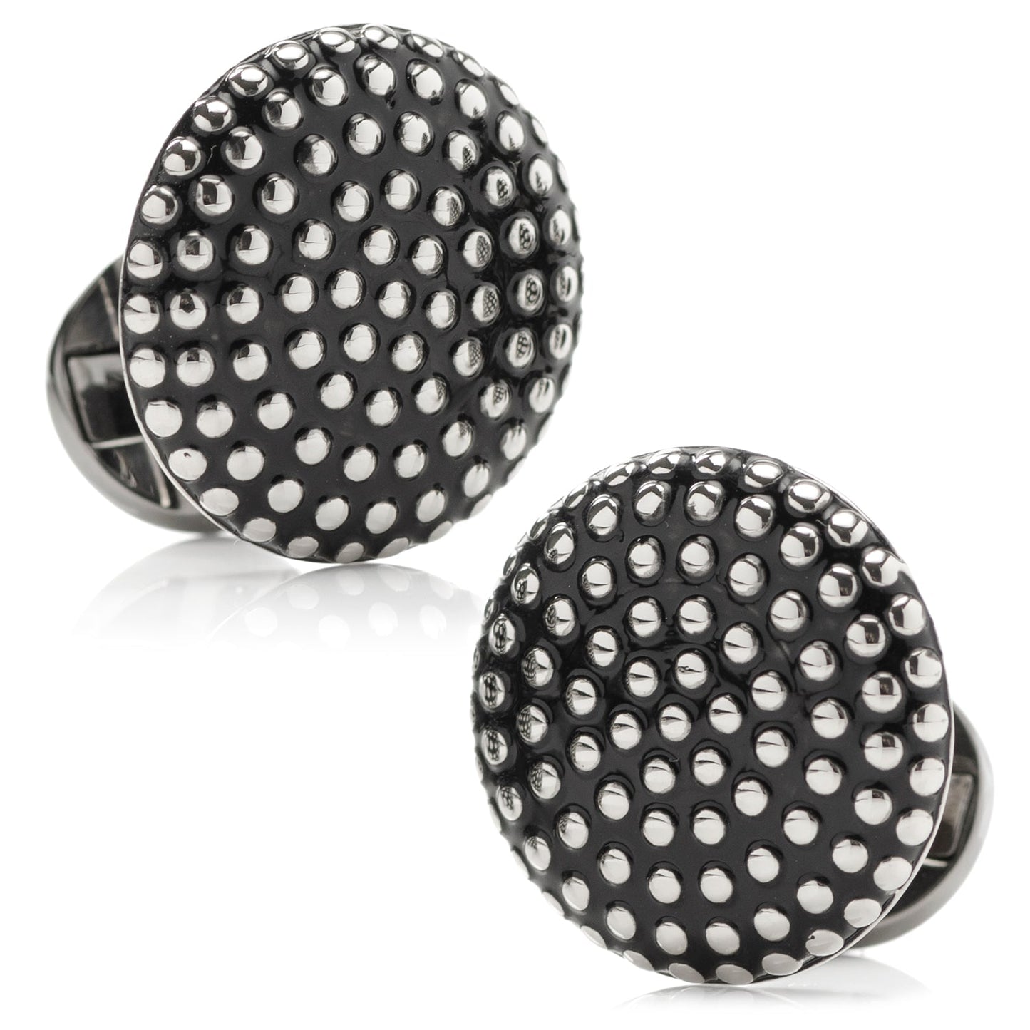 Silver Circle Dot Texture Cufflinks - Concordia Style Boutique