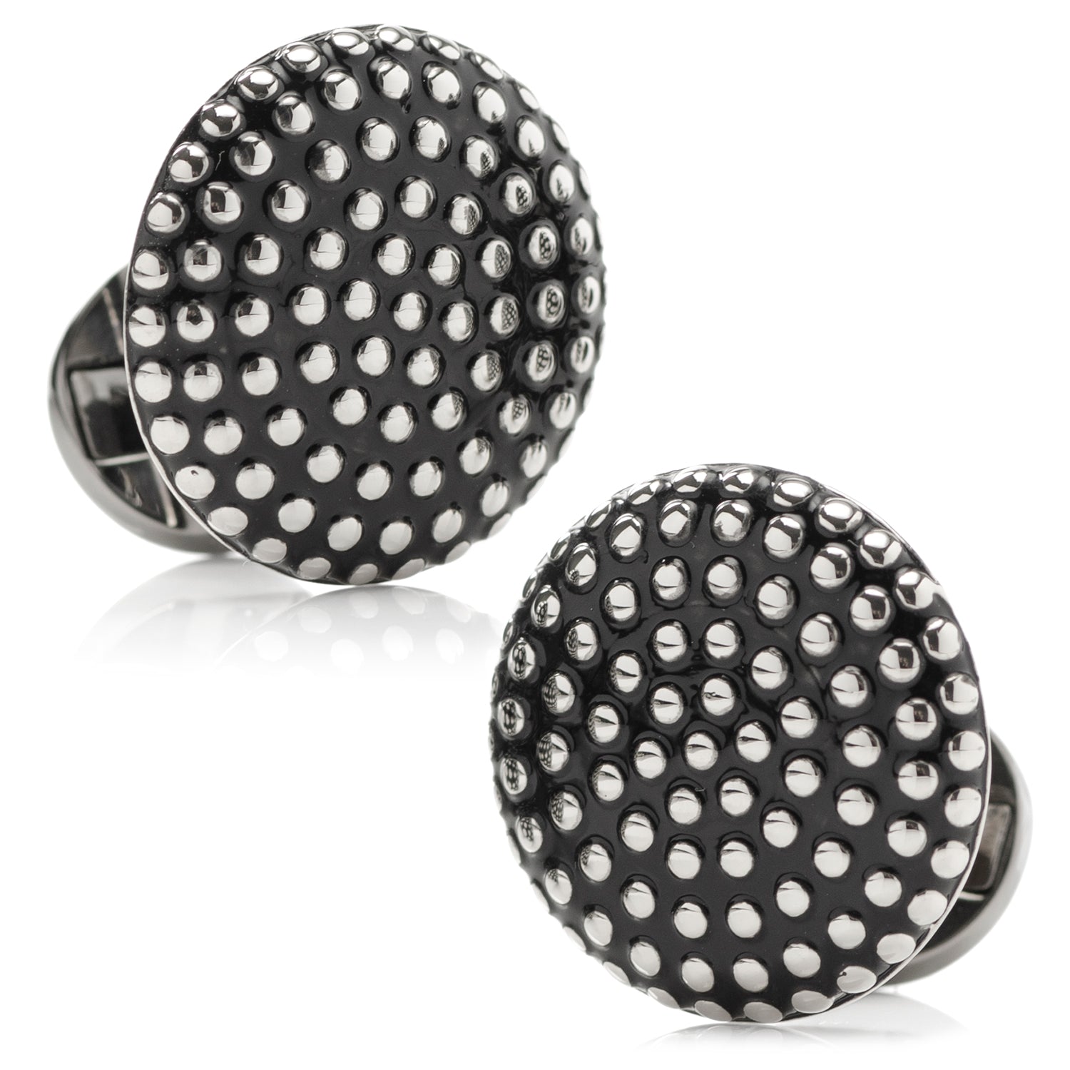 Silver Circle Dot Texture Cufflinks - Concordia Style Boutique