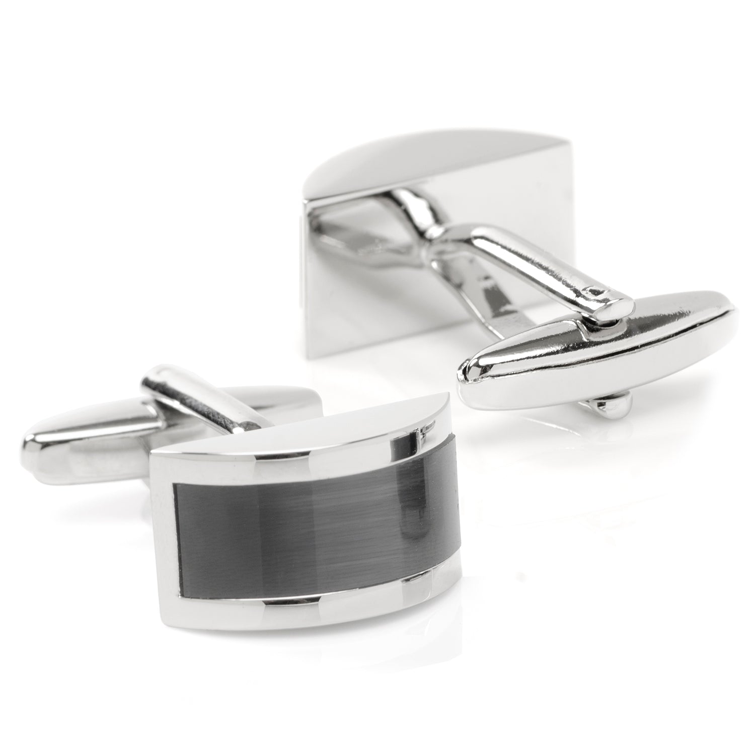 Gray Cat's Eye Bridged Cufflinks - Concordia Style Boutique