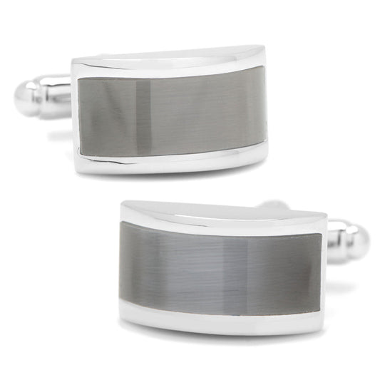 Gray Cat's Eye Bridged Cufflinks - Concordia Style Boutique