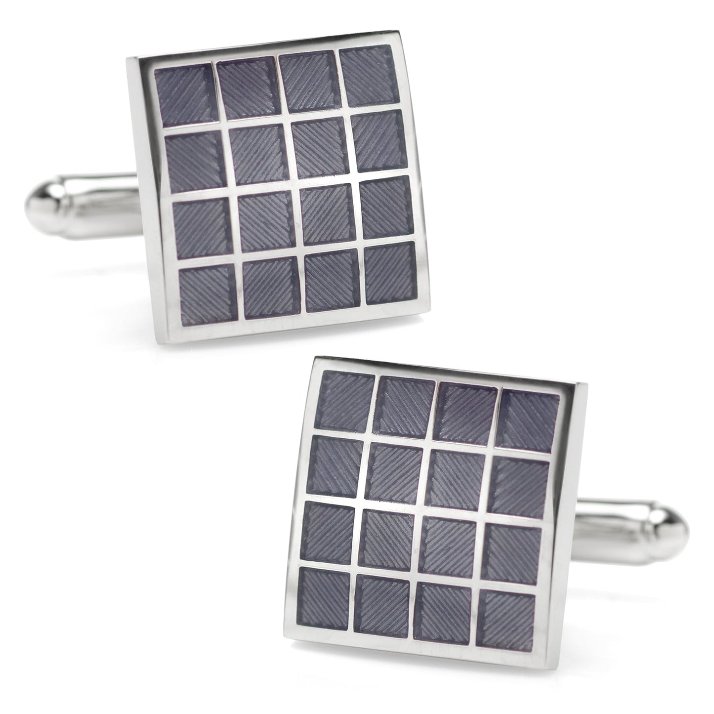 Purple Checker Square Cufflinks - Concordia Style Boutique