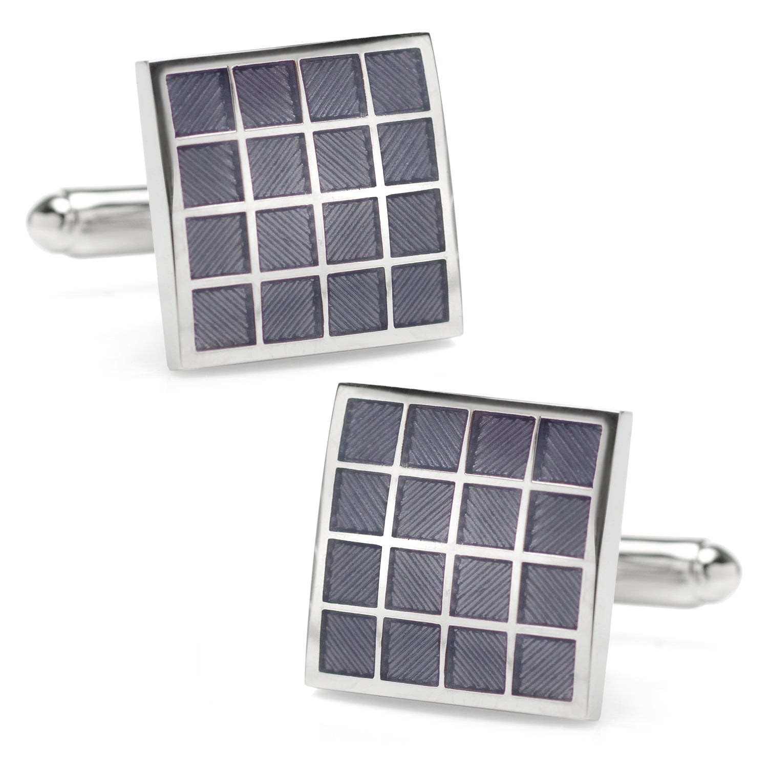 Purple Checker Square Cufflinks - Concordia Style Boutique