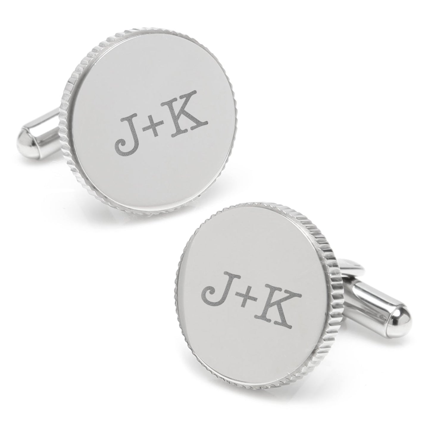 Stainless Steel Coin Edge Engravable Cufflinks - Concordia Style Boutique