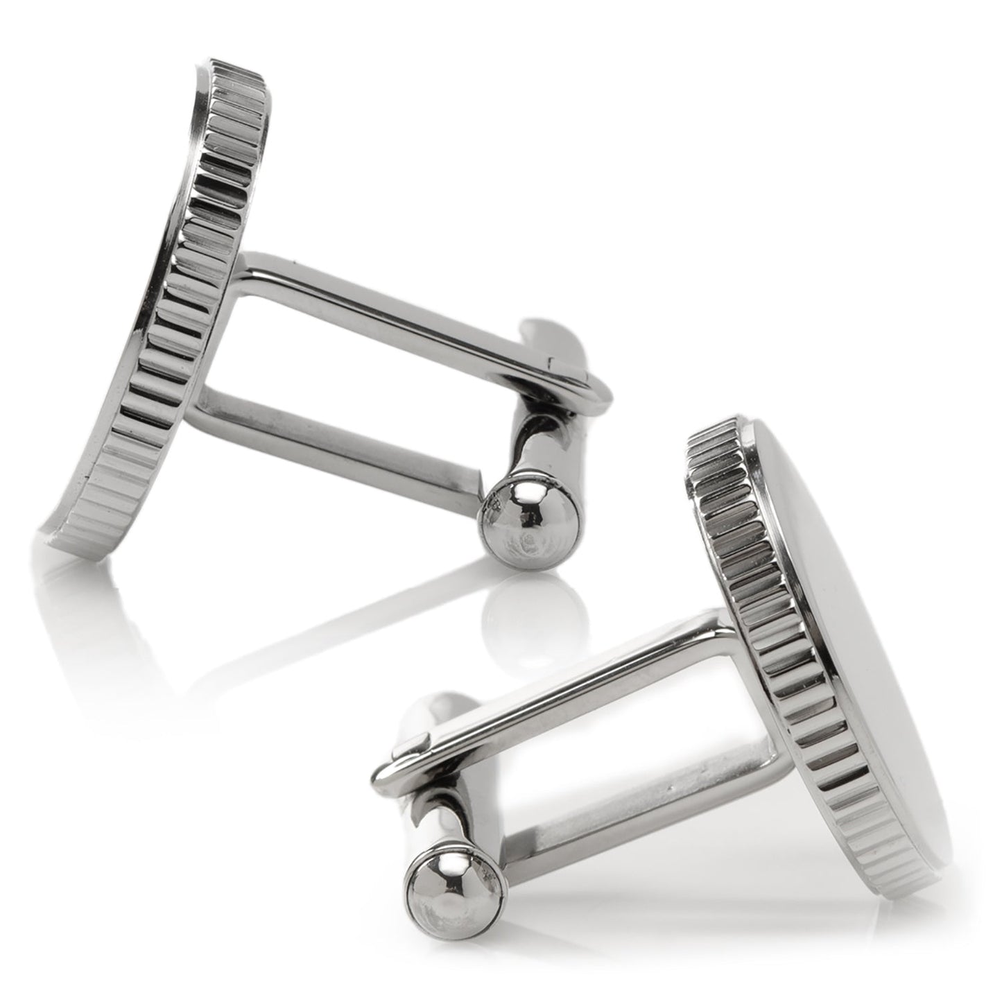 Stainless Steel Coin Edge Engravable Cufflinks - Concordia Style Boutique