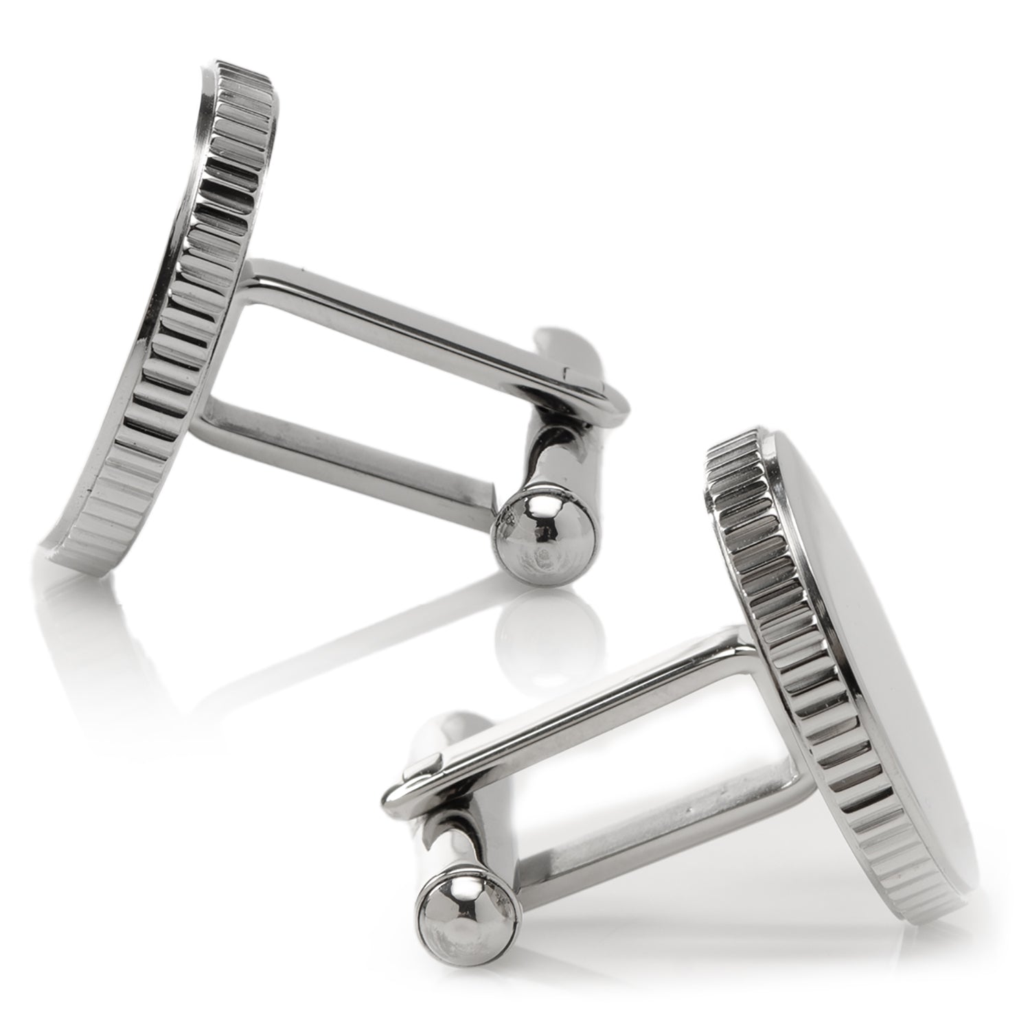 Stainless Steel Coin Edge Engravable Cufflinks - Concordia Style Boutique