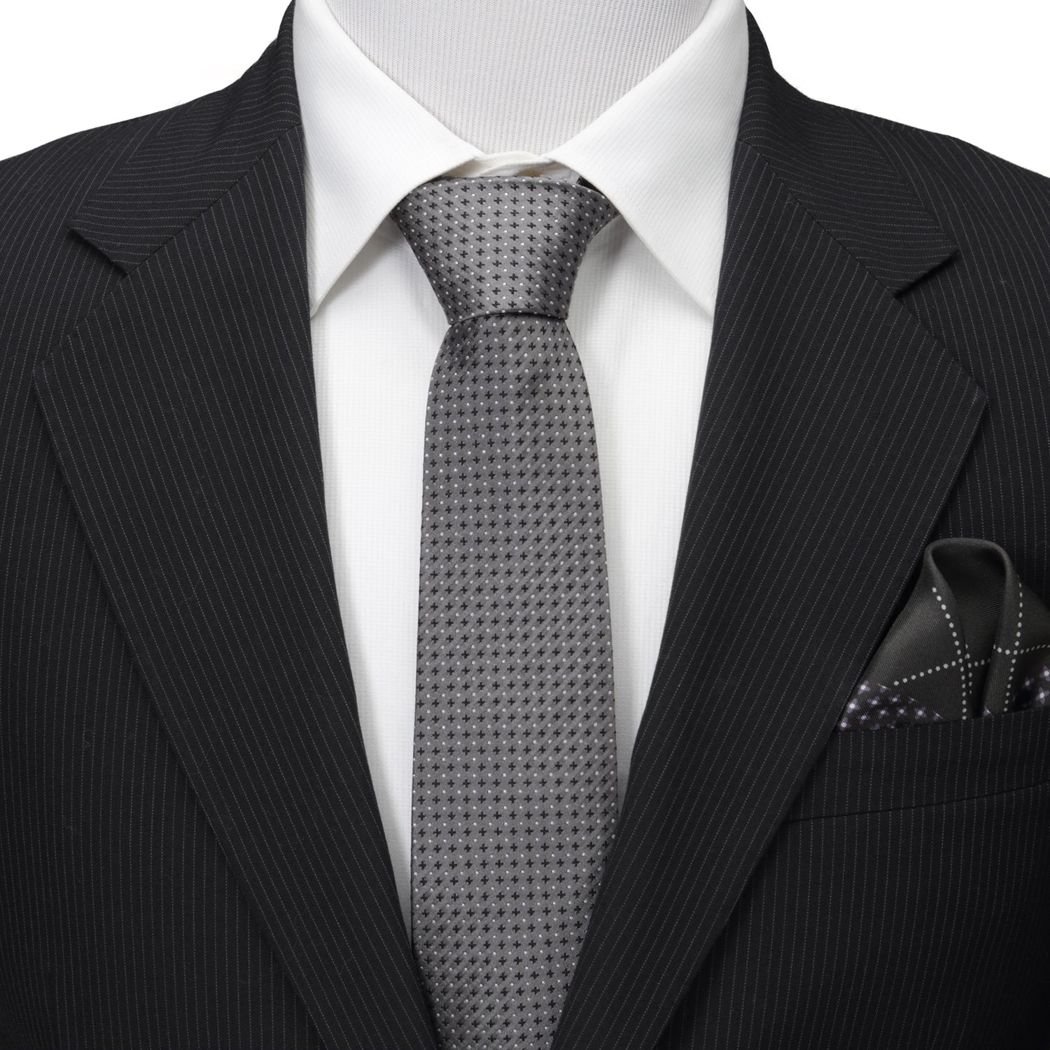 Gray Cross Dot-Men's Tie - Concordia Style Boutique