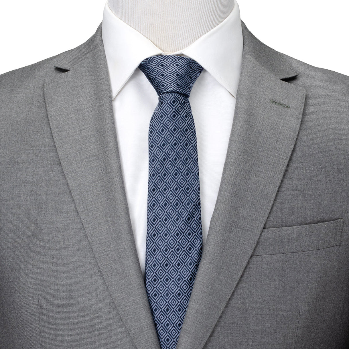 Navy Patterned Men's Tie - Concordia Style Boutique