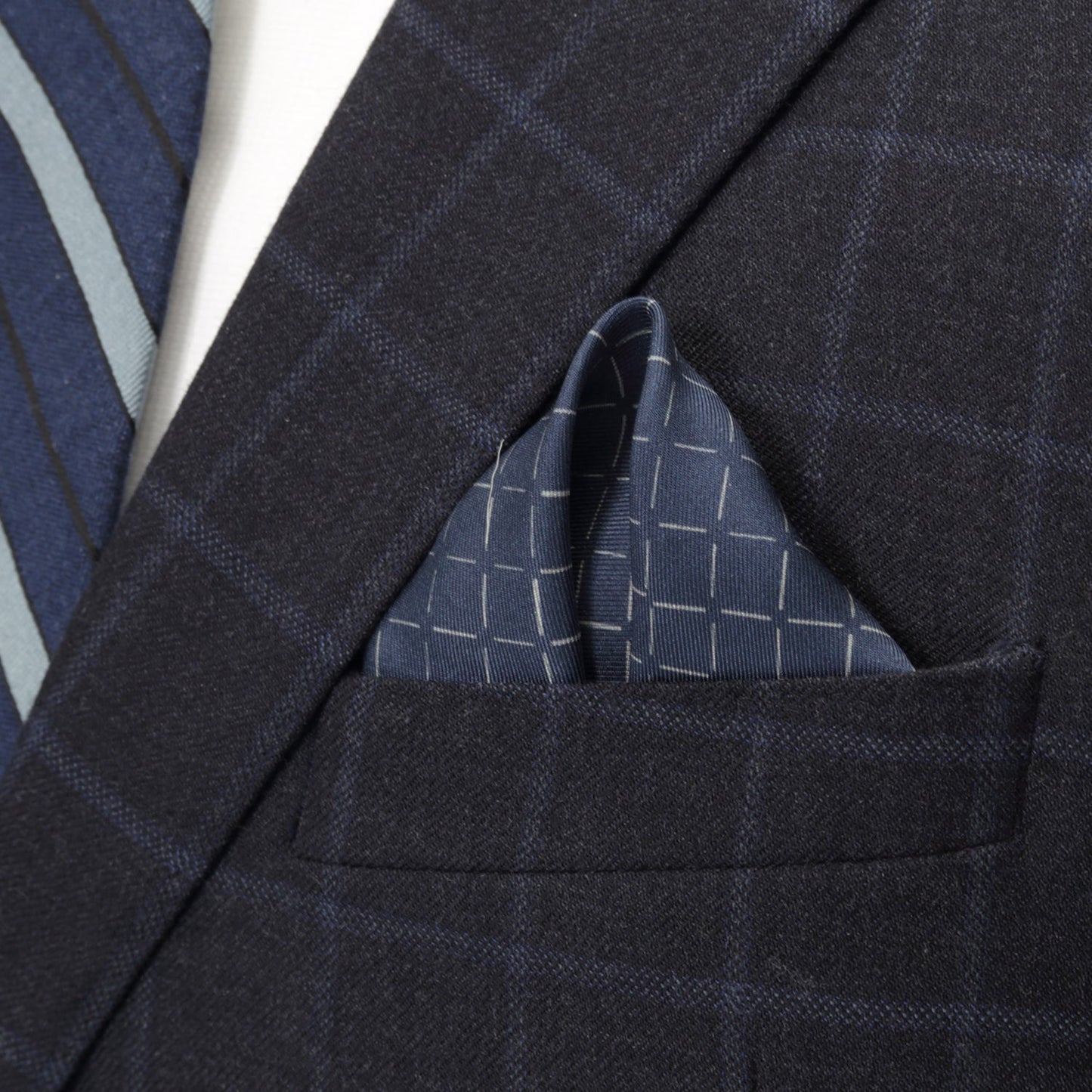 Navy Diamond Pocket Square - Concordia Style Boutique