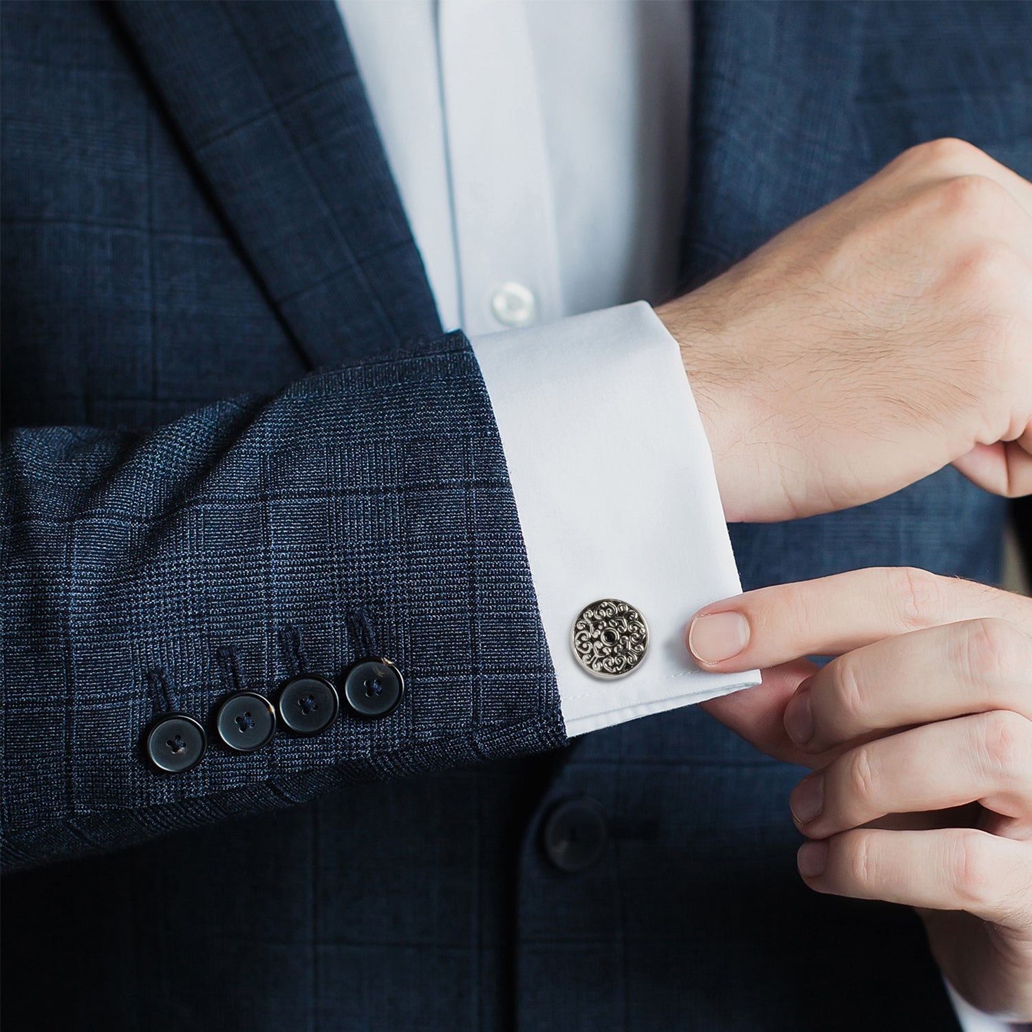 Antique Filigree Round Cufflinks - Concordia Style Boutique