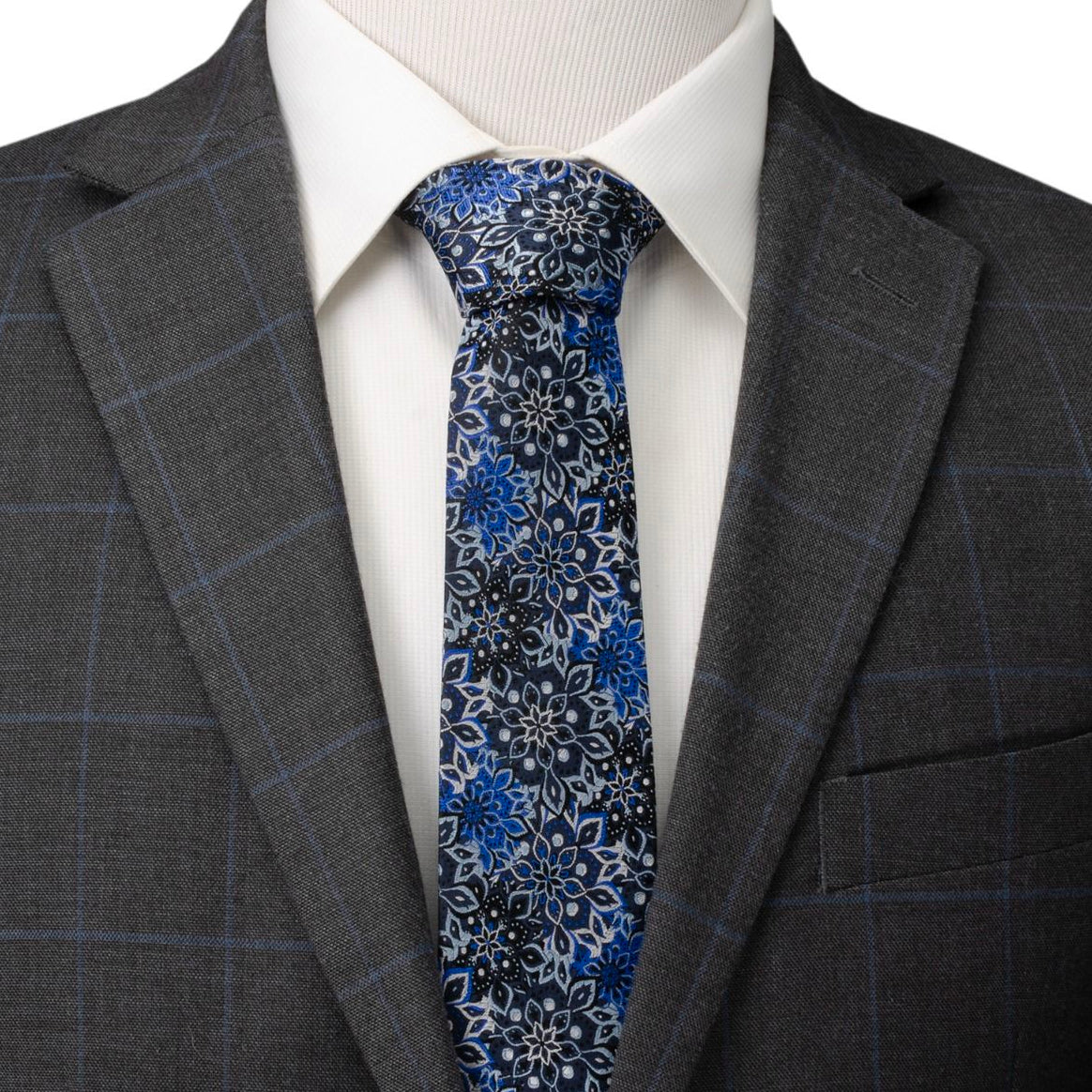 Navy Floral Tie and Pocket Square Gift Set - Concordia Style Boutique