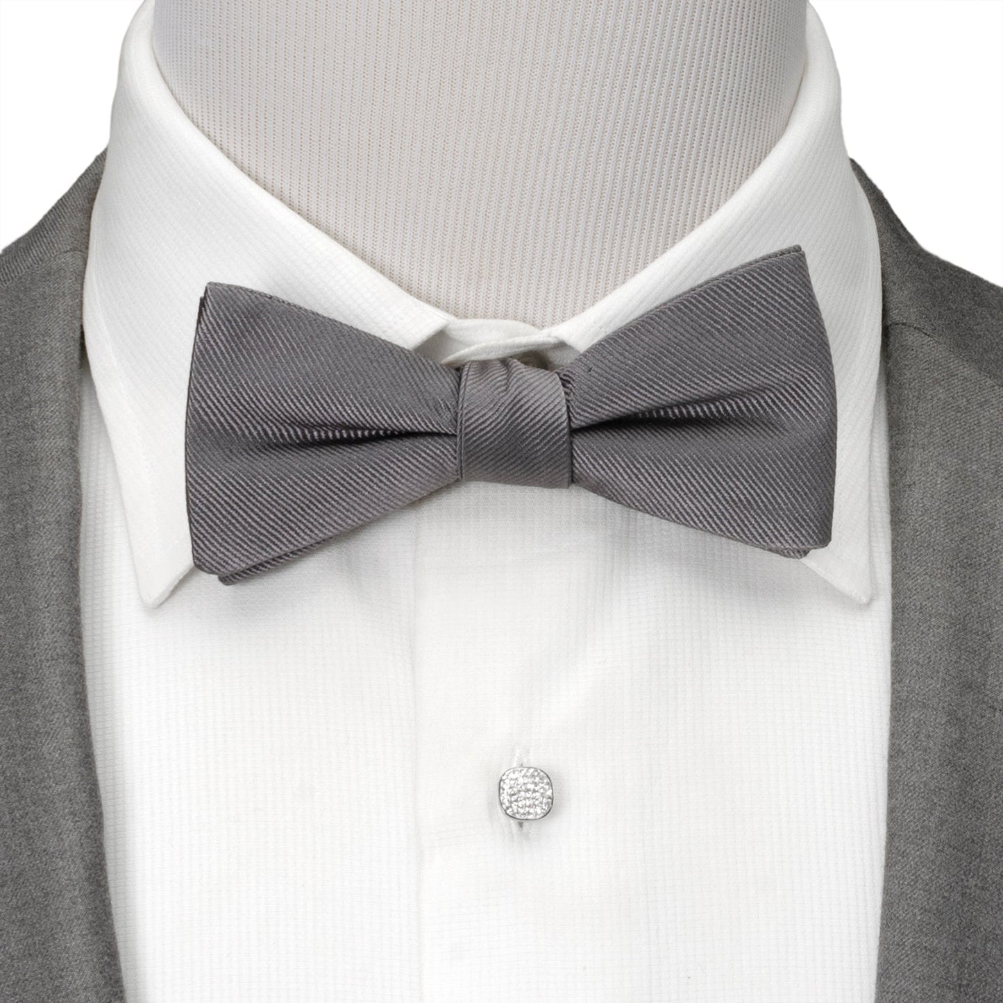Gray Silk Bow Pre-Tie - Concordia Style Boutique
