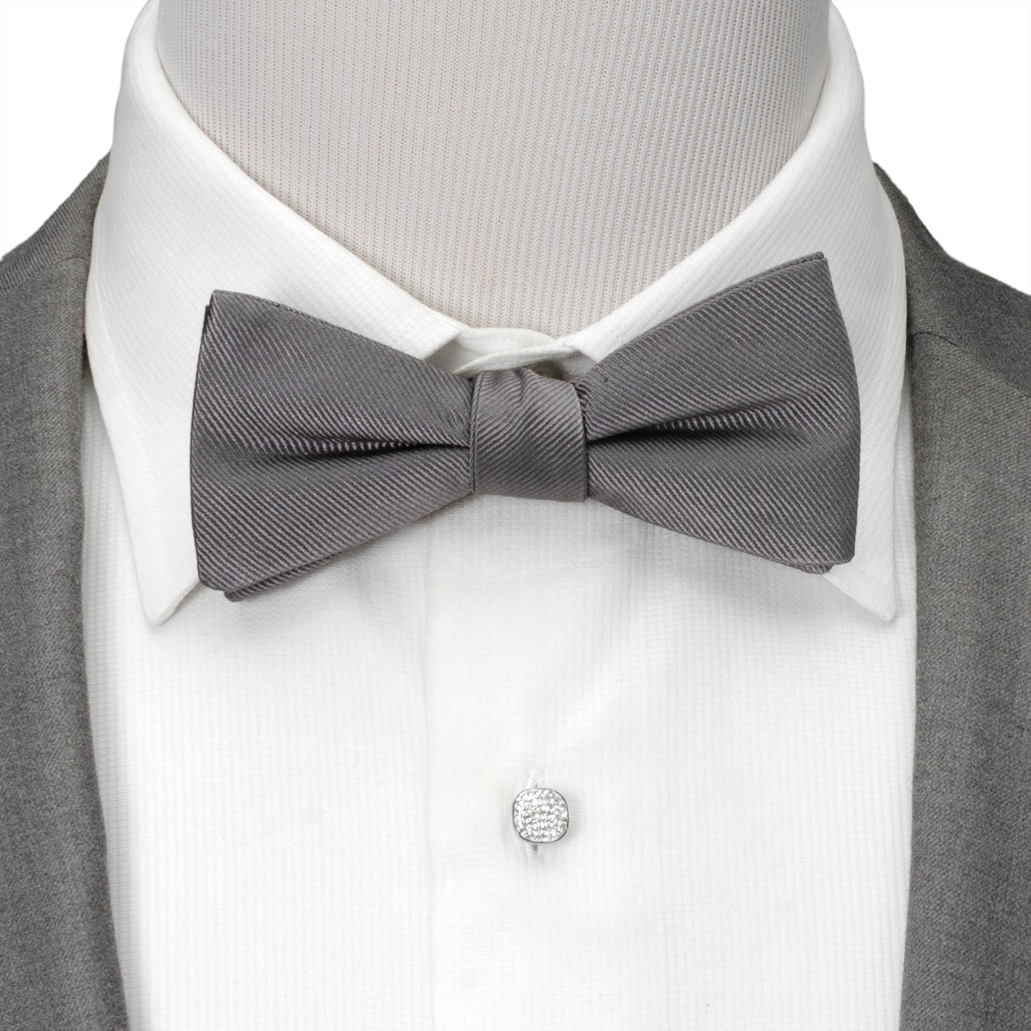 Gray Silk Bow Pre-Tie - Concordia Style Boutique