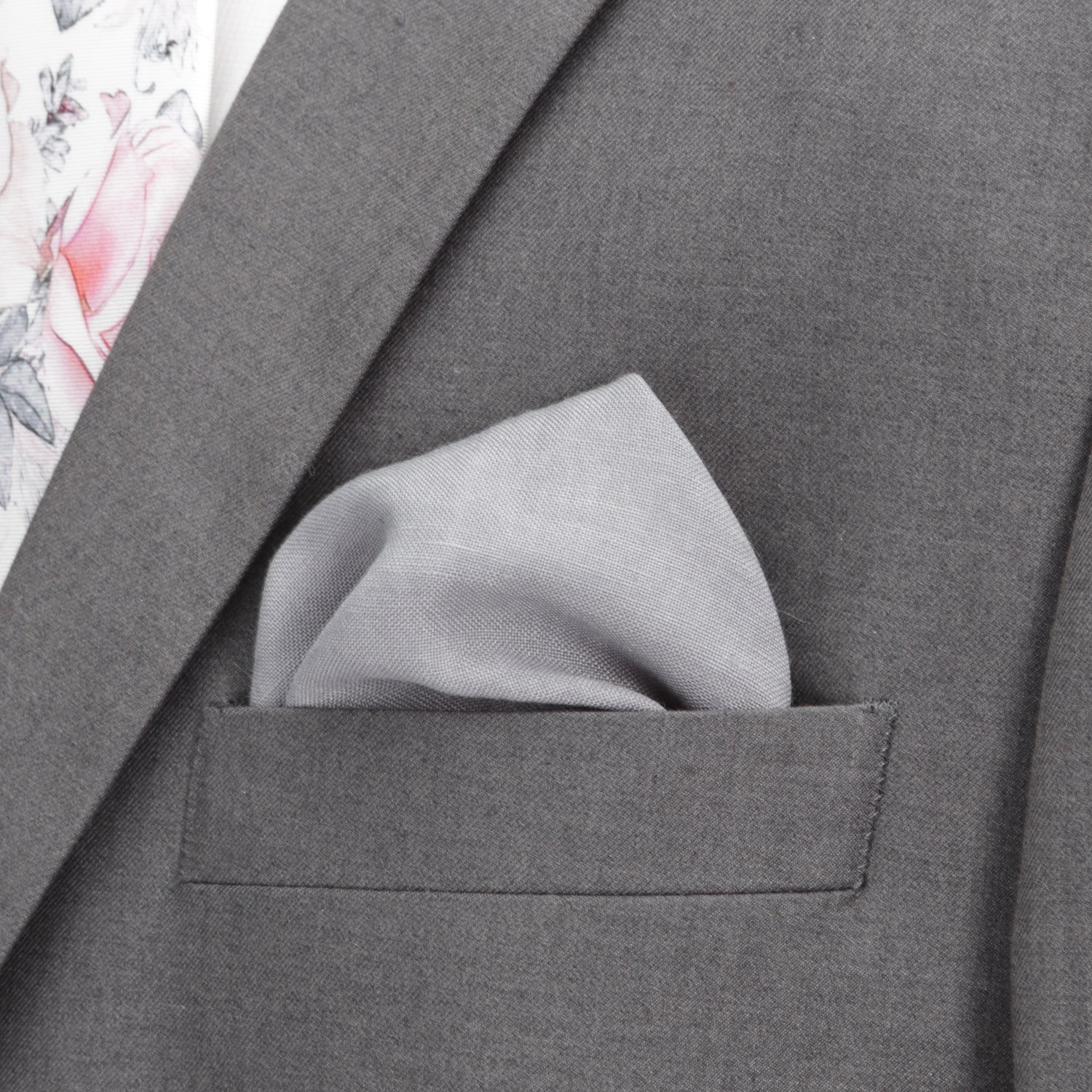 Gray Linen Pocket Square - Concordia Style Boutique