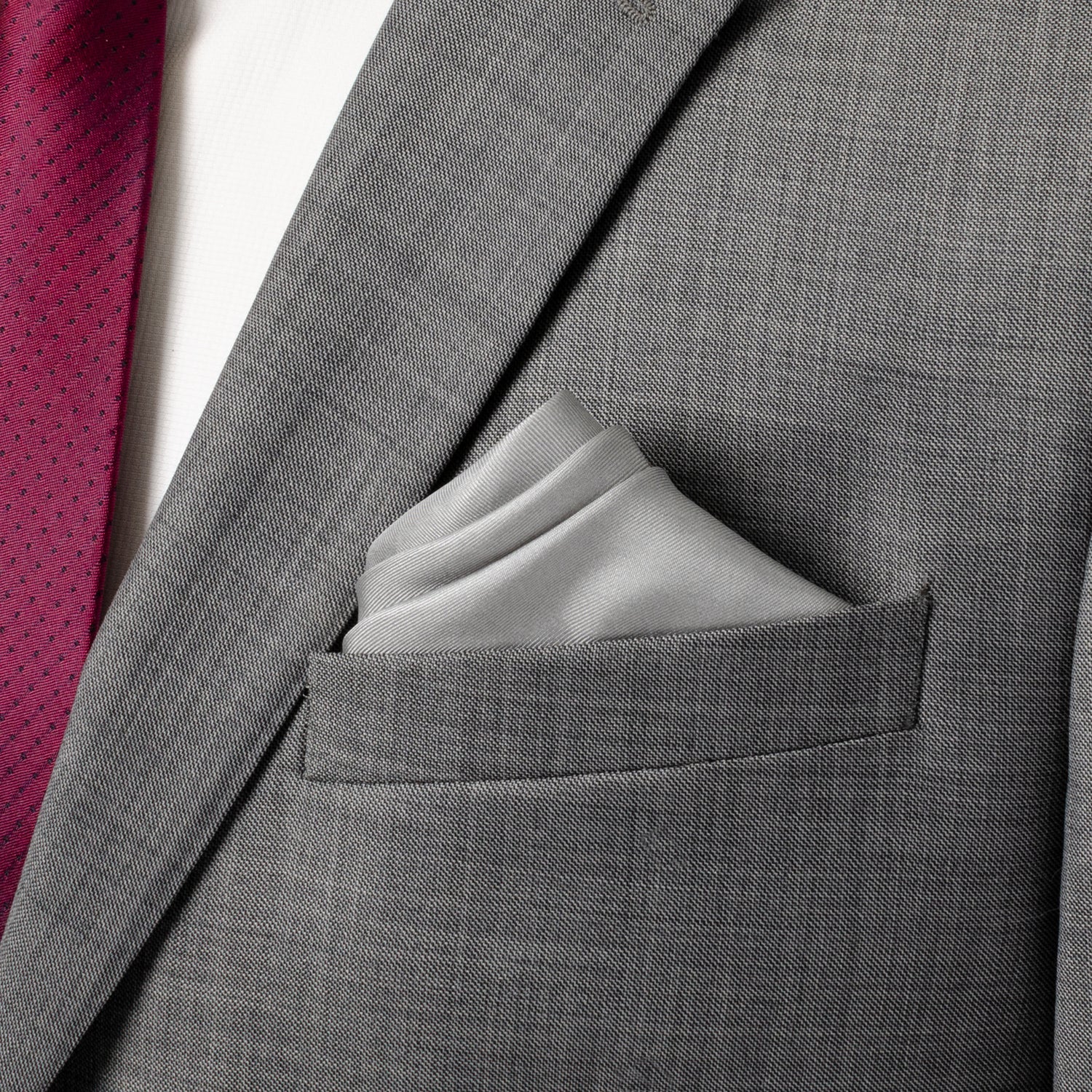Gray Silk Pocket Square - Concordia Style Boutique