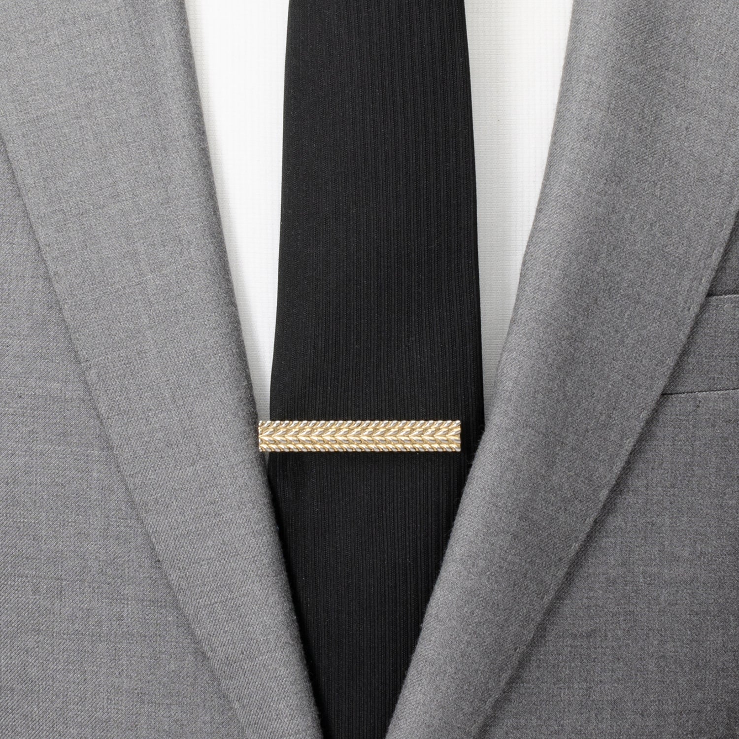 Antique Gold Herringbone Tie Clip - Concordia Style Boutique