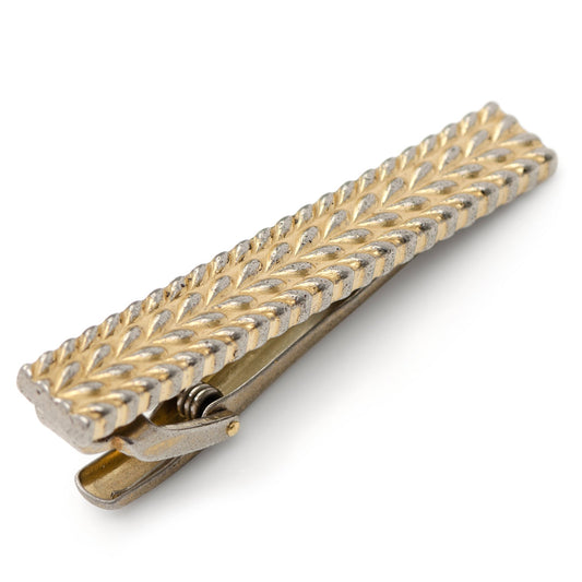 Antique Gold Herringbone Tie Clip - Concordia Style Boutique