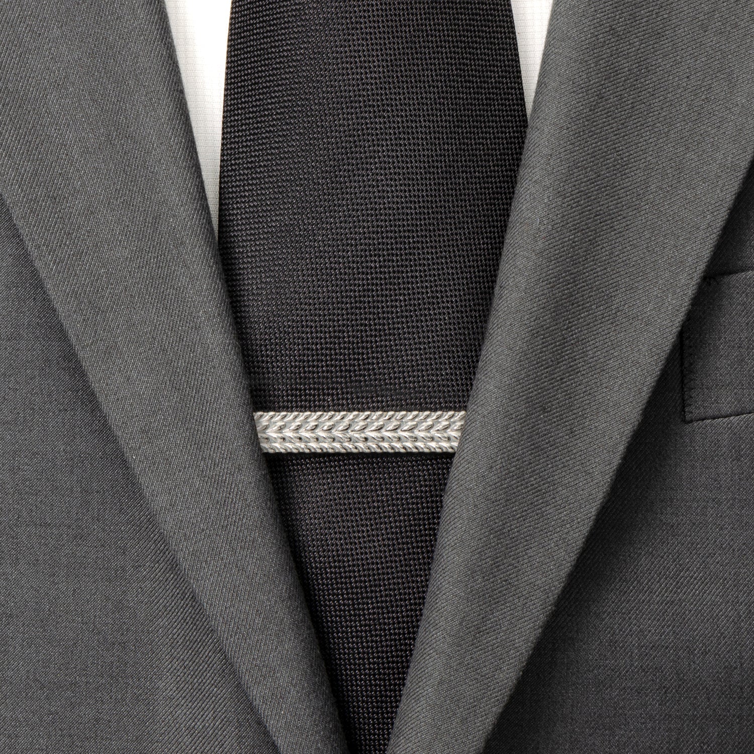 Antique Silver Herringbone Tie Clip - Concordia Style Boutique