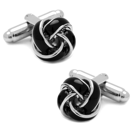 Black and Silver Knot Cufflinks - Concordia Style Boutique