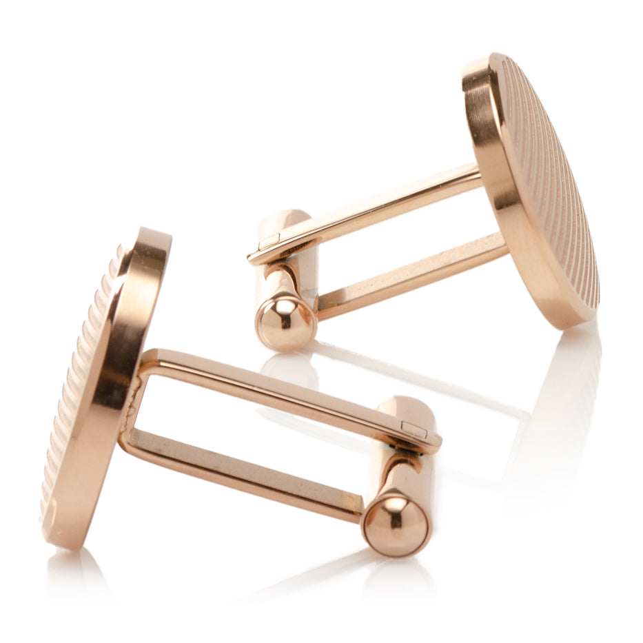 Rose Gold Line Stainless Steel Cufflinks - Concordia Style Boutique