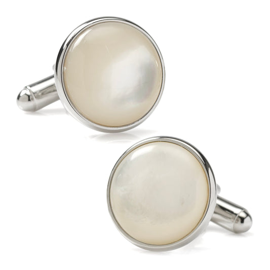 Silver and Mother of Pearl Cufflinks - Concordia Style Boutique