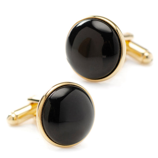 Gold and Onyx Cufflinks - Concordia Style Boutique