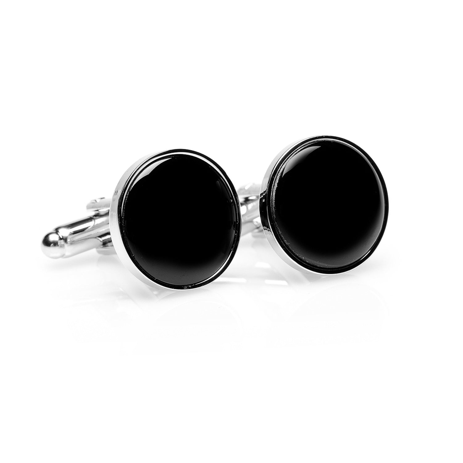 Silver and Onyx Cufflinks - Concordia Style Boutique