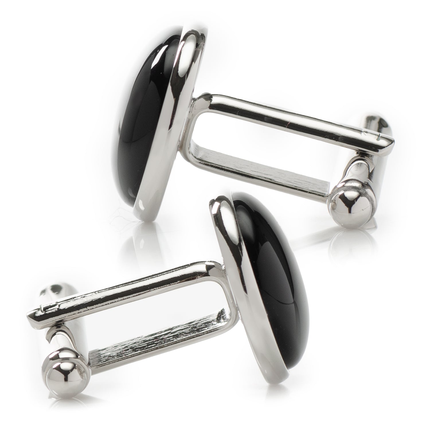 Silver and Onyx Cufflinks - Concordia Style Boutique