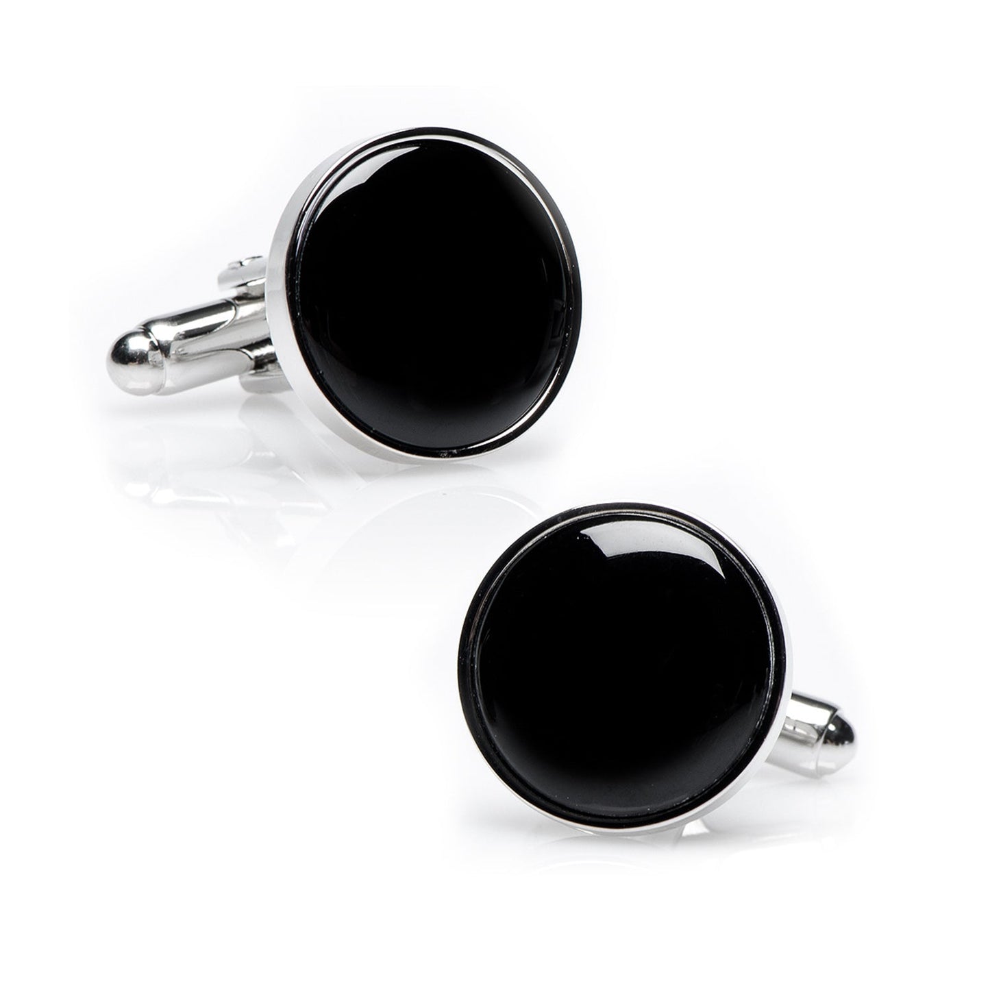 Silver and Onyx Cufflinks - Concordia Style Boutique