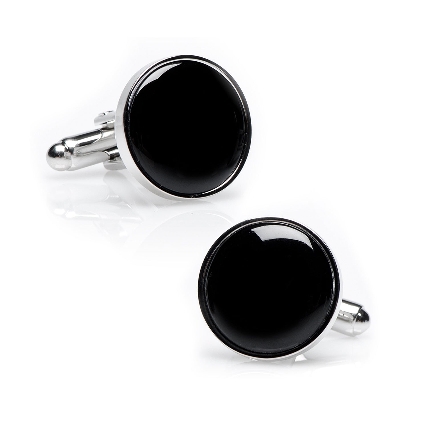 Silver and Onyx Cufflinks - Concordia Style Boutique